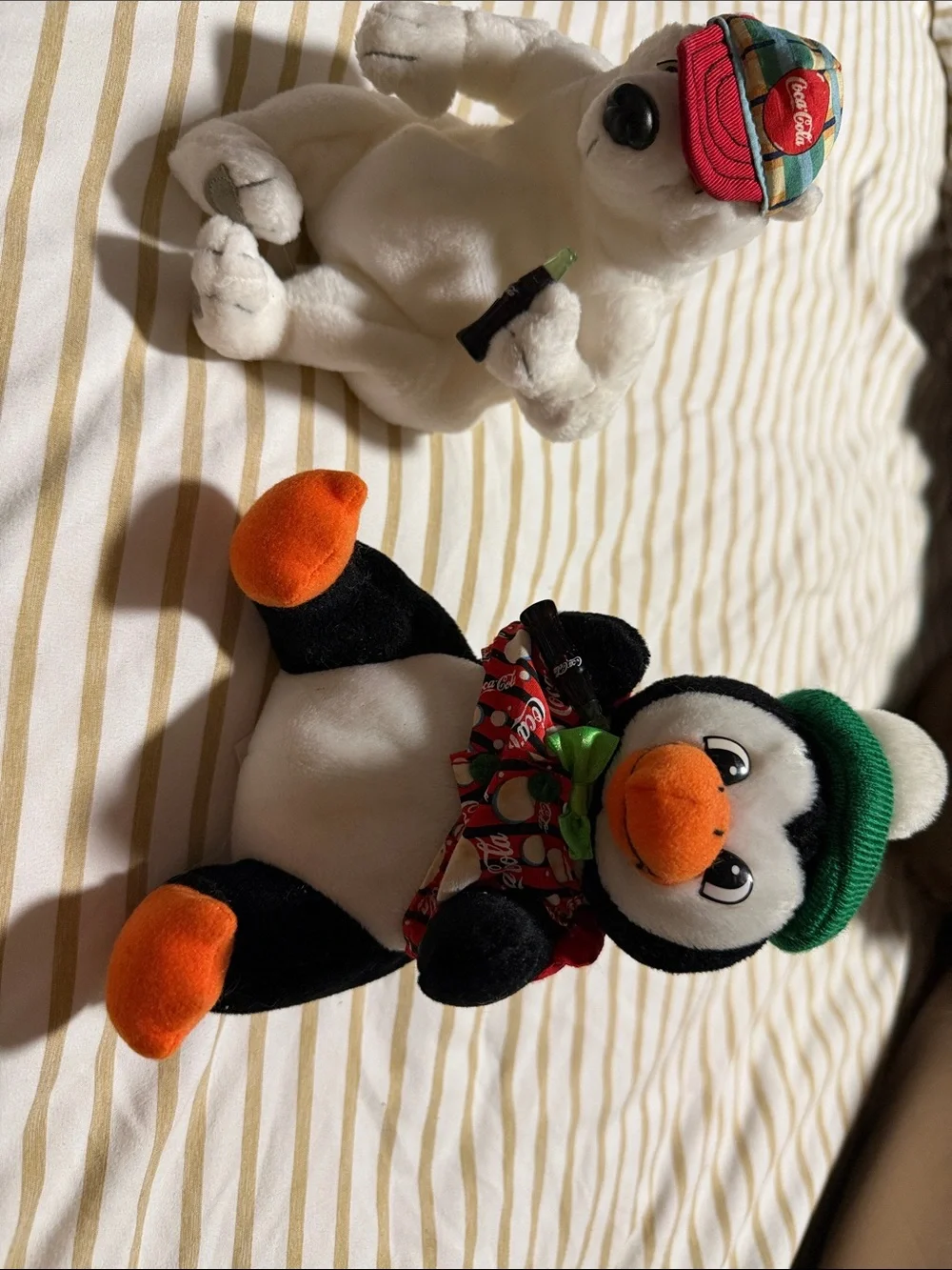 Coca Cola Holiday Penguin Plush in Black, White, Orange & Green